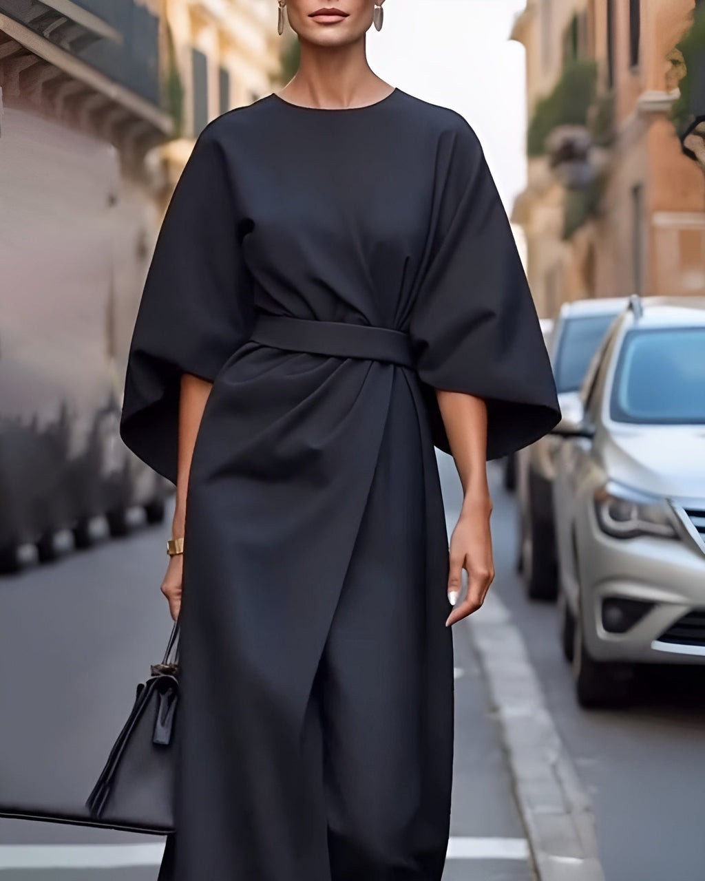 Lindsey | Minimalist Belted Luxe Dress