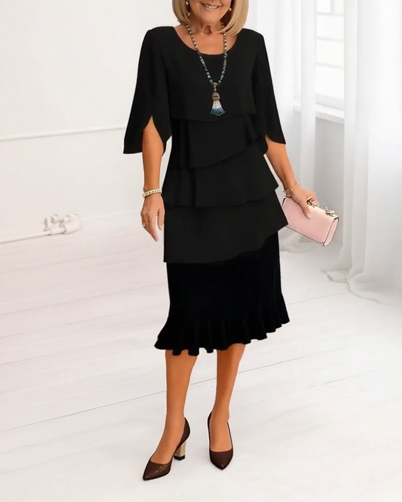 Millie | Elegant Ruffle Midi Dress