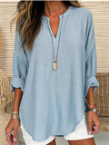 Amaryllis | Blue Long Sleeve Blouse