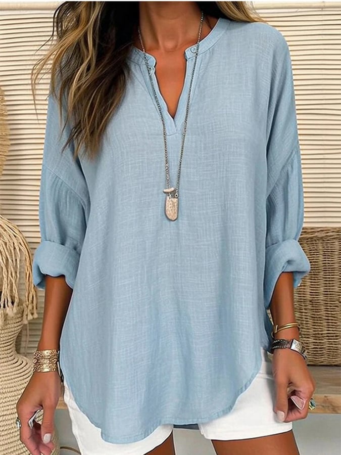 Amaryllis | Blue Long Sleeve Blouse