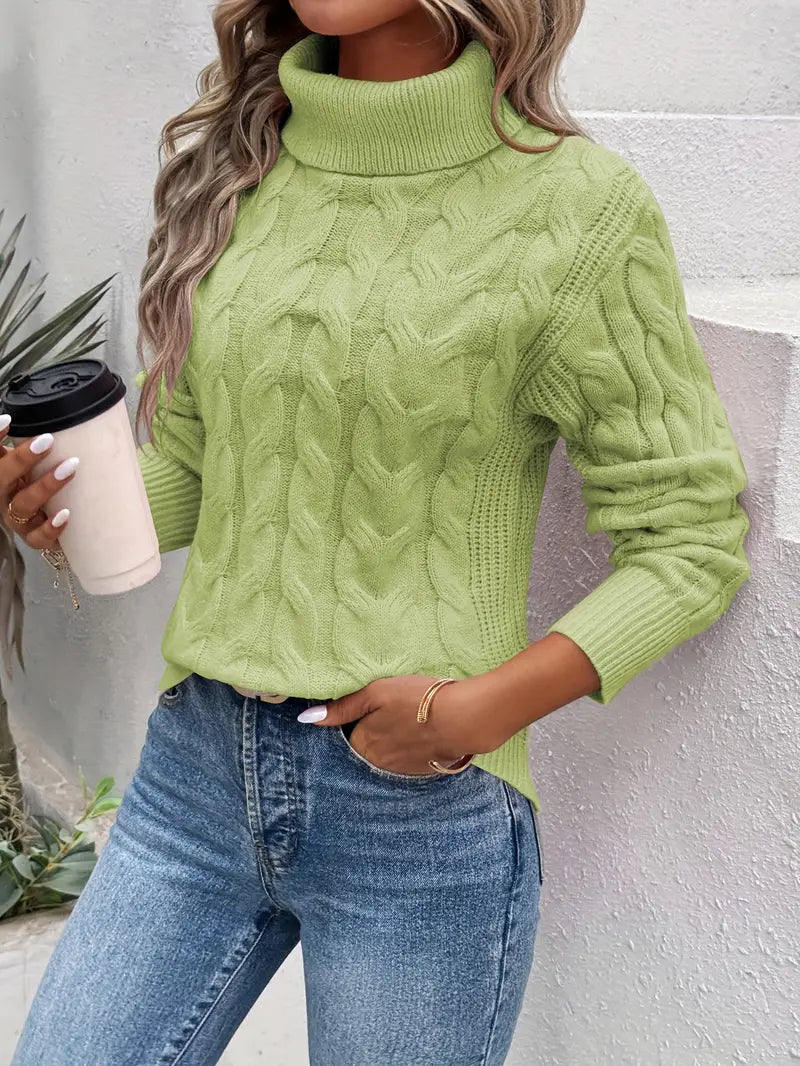 Maika | Cable Knit Turtleneck Sweater
