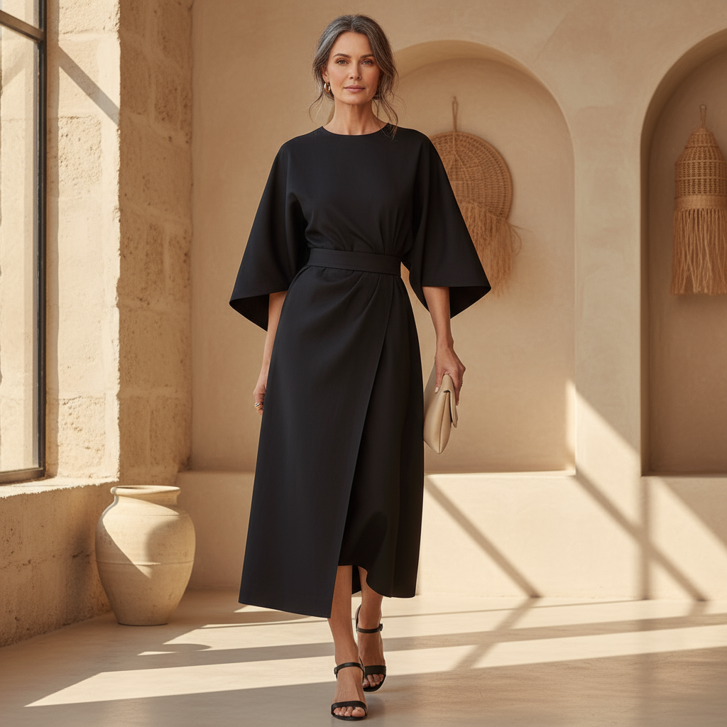 Lindsey | Minimalist Belted Luxe Dress