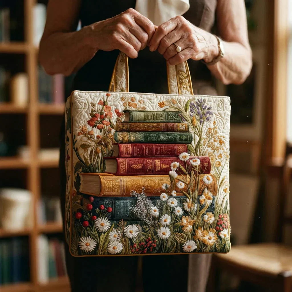 Avery | Books Print Quilted Bag