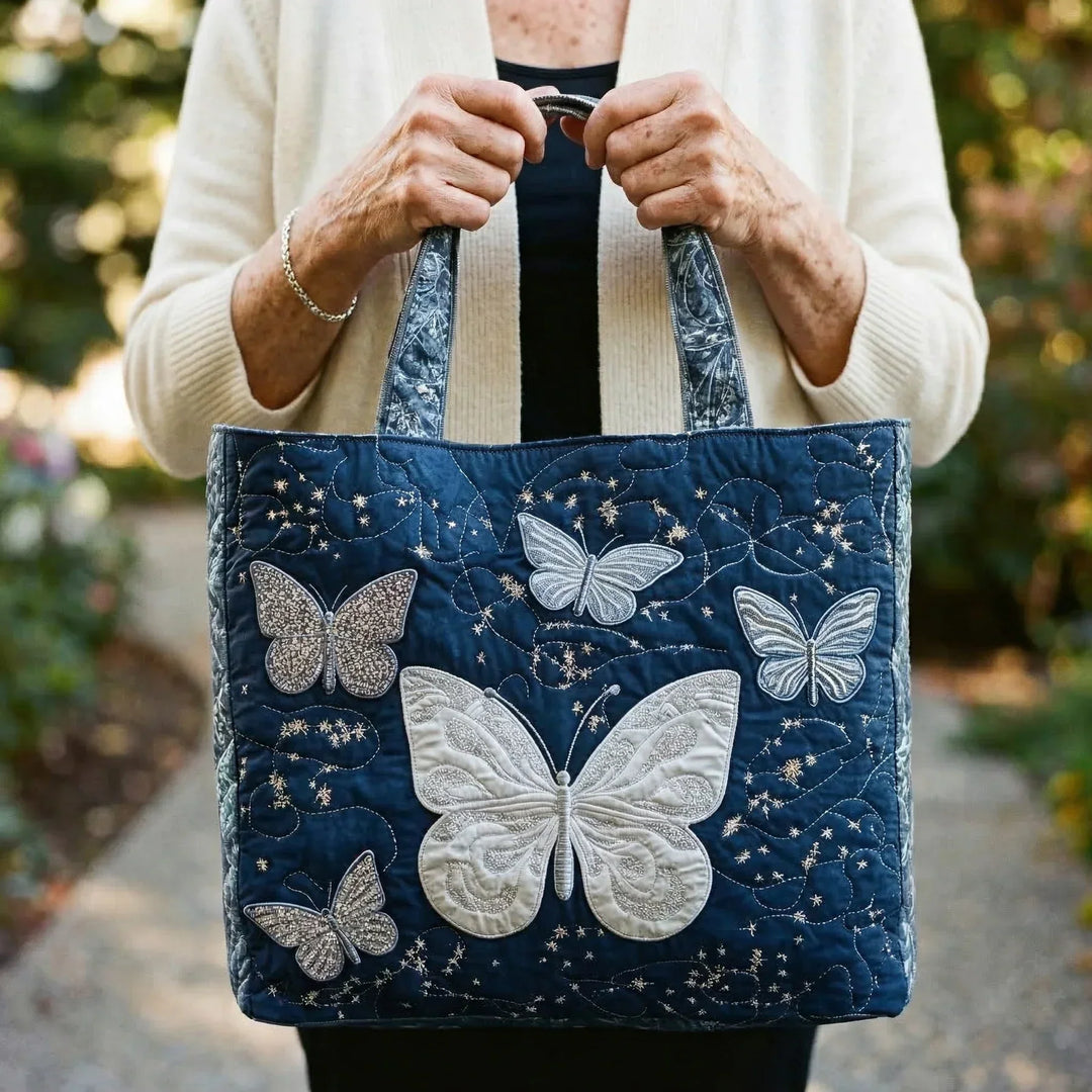 Handmade Bag - Silver Butterflies
