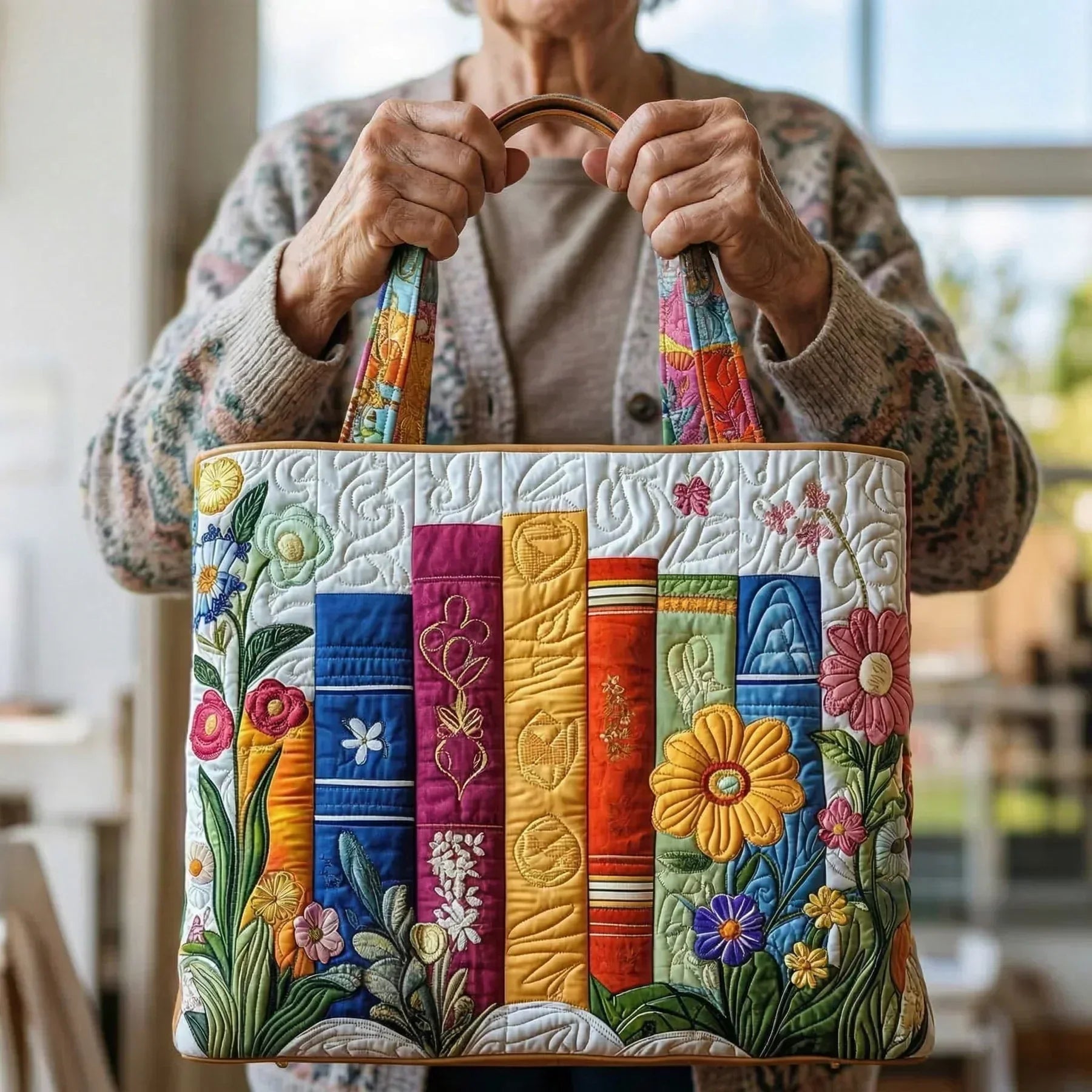 Alona | Books Print Handmade Bag
