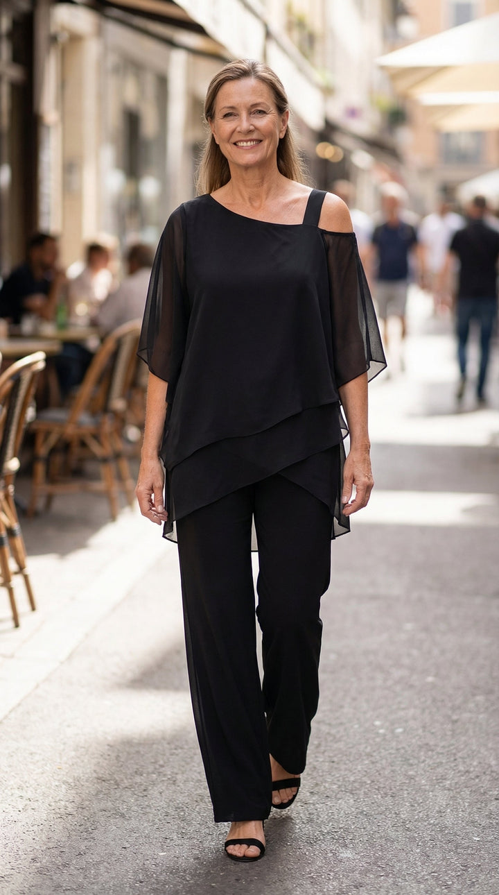 Valerie | Soft Drape Two-Piece Set – Effortless Polish, All-Day Comfort