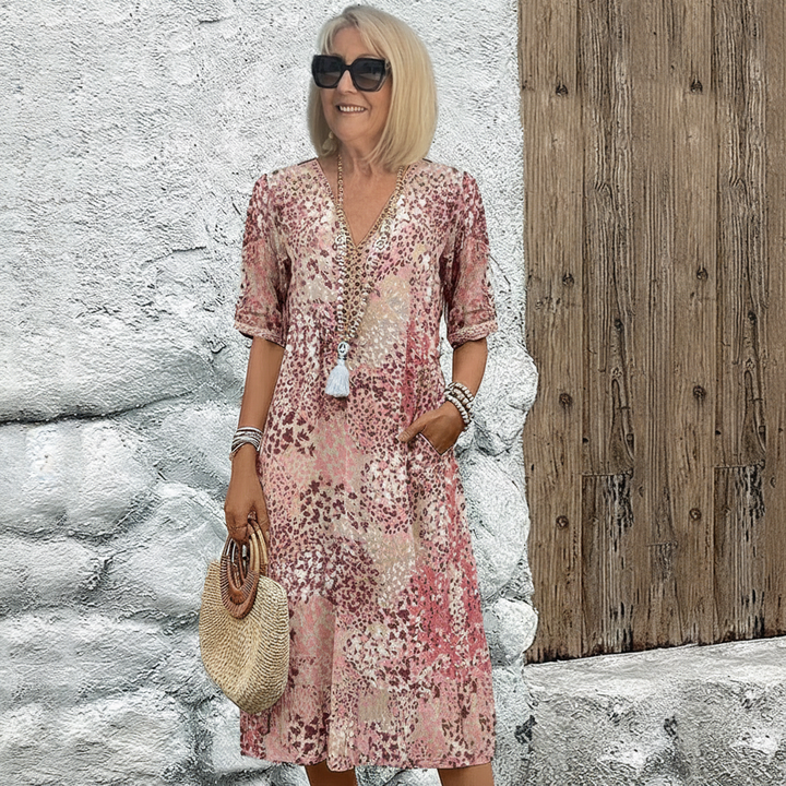 Elara | Elegant Printed Midi Dress
