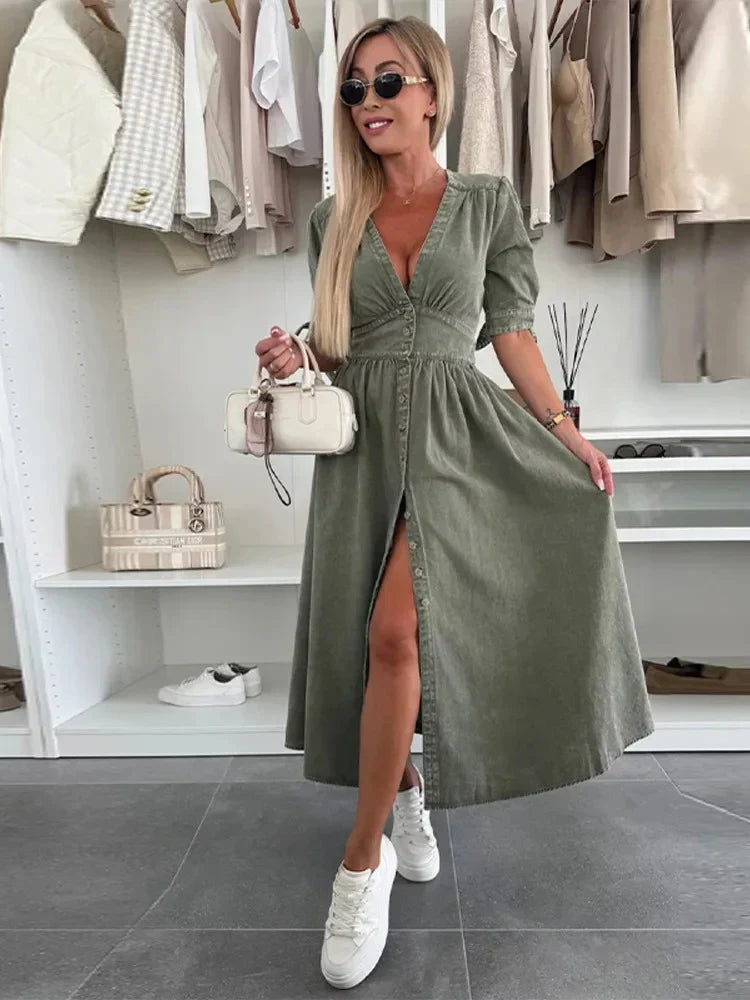 Zarina | Elegant Button Down Dress