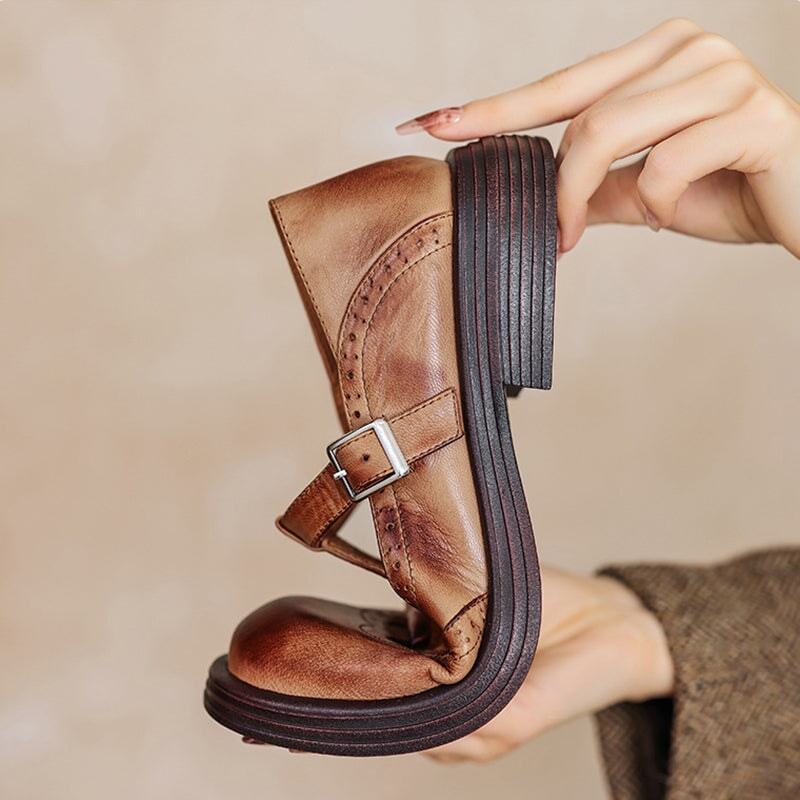 Mattea | Elegant Leather Mary Janes