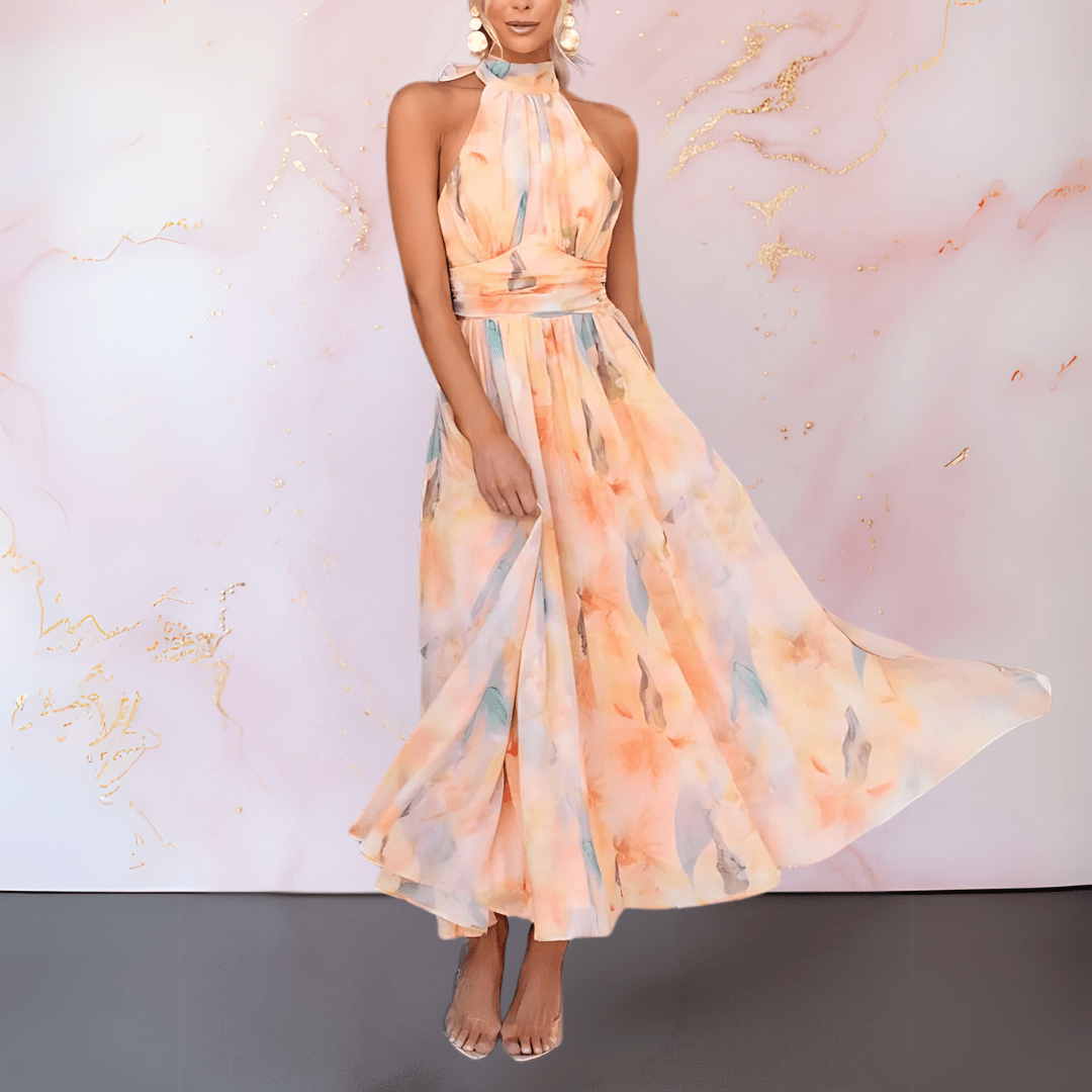 Esther | Watercolor Style Halter Dress
