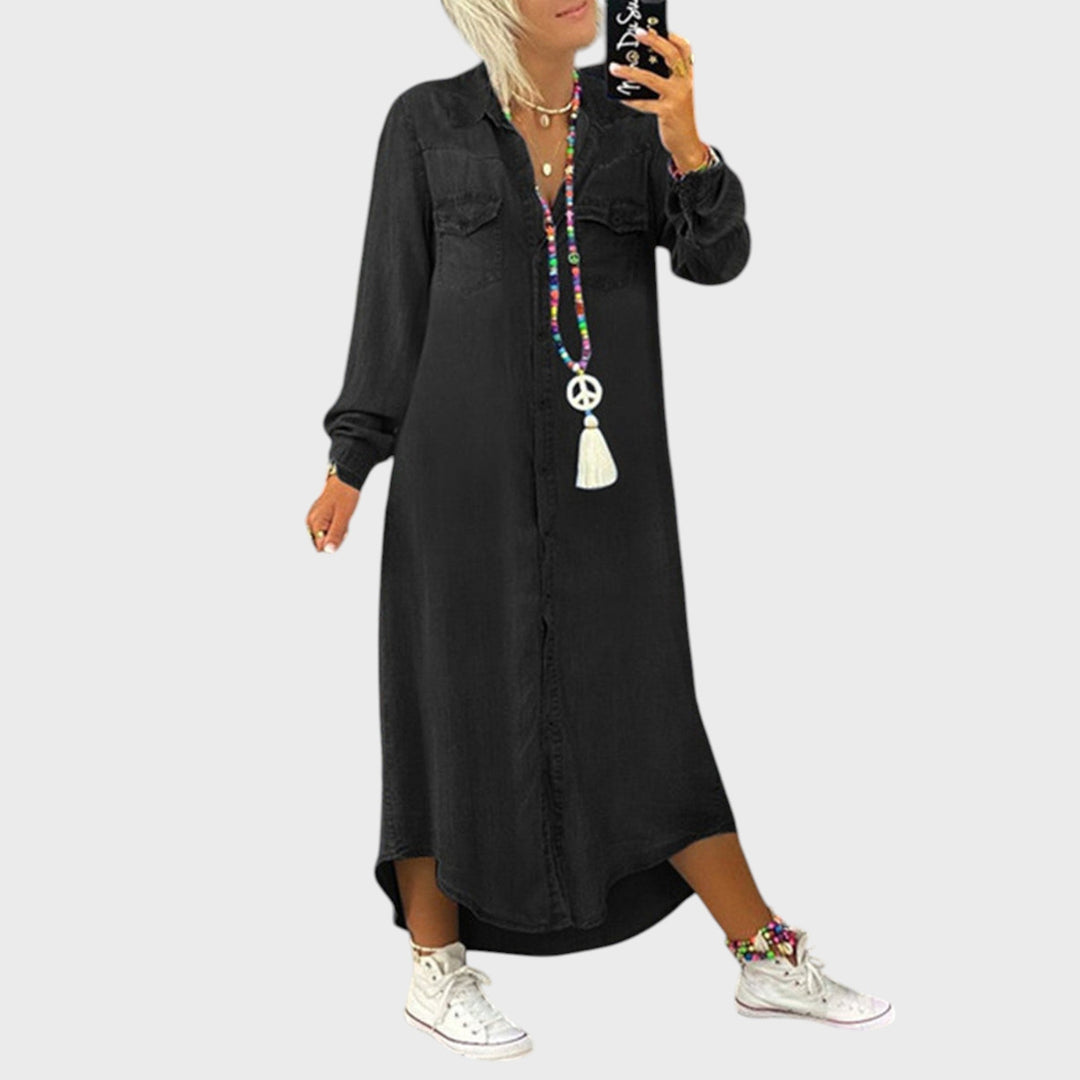 Helen | Elegant Long Denim Dress