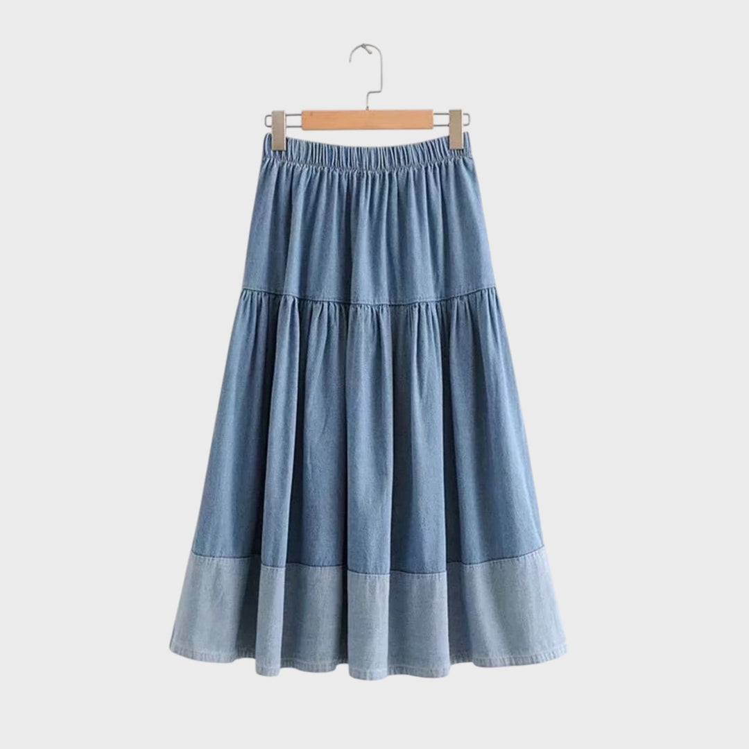 Sarah | Flexible Waist Denim Skirt