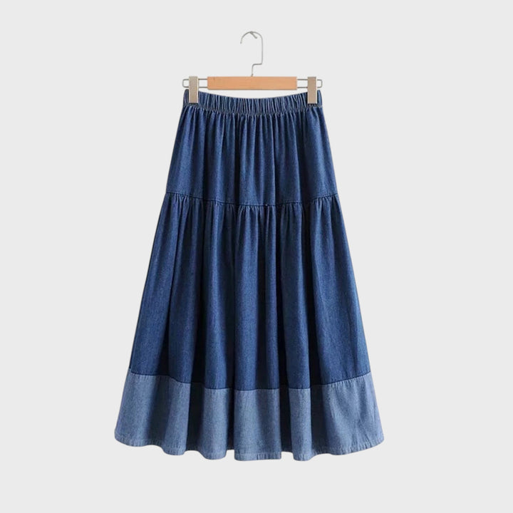 Sarah | Flexible Waist Denim Skirt